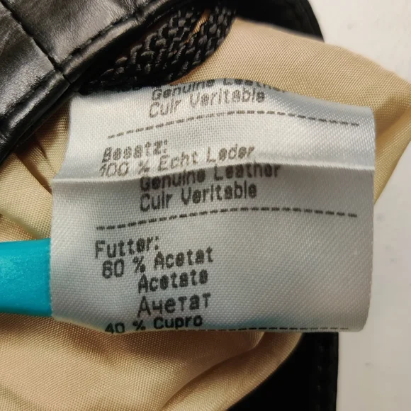 Rene Lezard Black Leather Cutout skirt with tan Silk Underskirt EU 40, Us size 8 - Picture 5 of 5